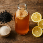 kombucha, drink, fermentation, ferment, bottle, healthy, tea, beverage, fermented, glass, food, ai generated