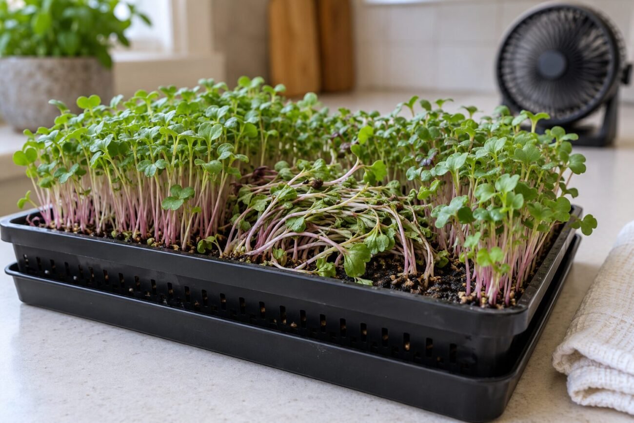 Rescuing overwatered radish microgreens