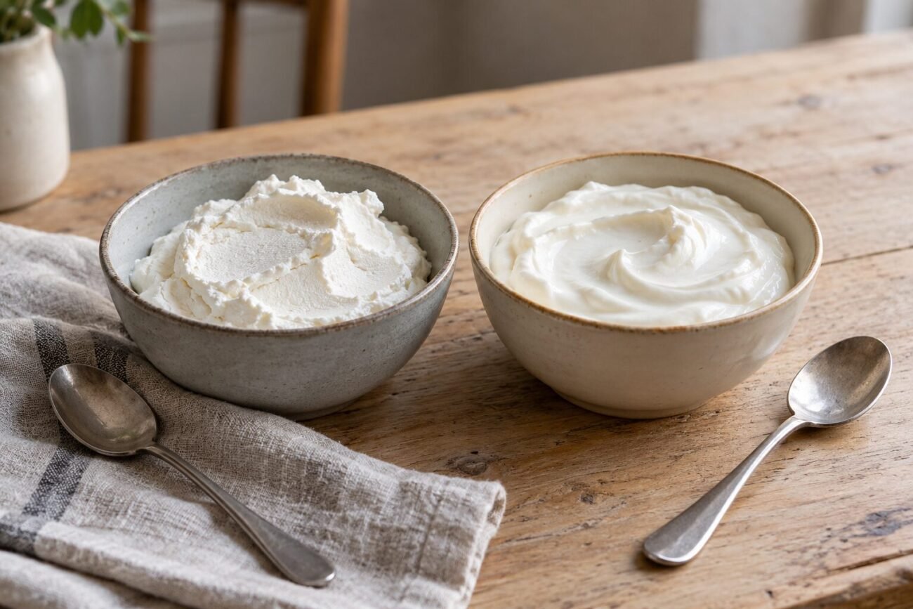 Skyr and Greek yogurt bowls